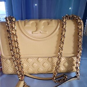 Tory Burch Fleming Convertible Shoulder Bag in Soft Yellow